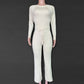 Knitted Sweater Long Sleeve Top and Pants Two Piece Set Women Autumn Winter Outfits Cozy Lounge Wear