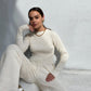 Knitted Sweater Long Sleeve Top and Pants Two Piece Set Women Autumn Winter Outfits Cozy Lounge Wear