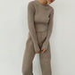 Knitted Sweater Long Sleeve Top and Pants Two Piece Set Women Autumn Winter Outfits Cozy Lounge Wear