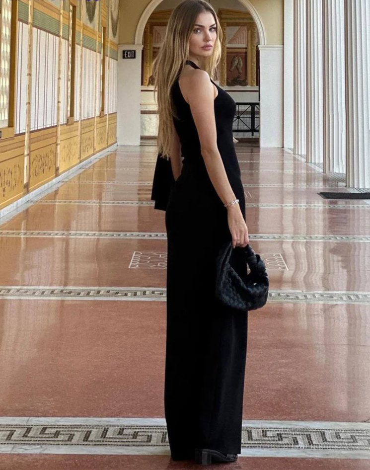 Knot Bandage Dress Woman Summer Sexy Solid Elegant One-Shoulder Sleeveless Bodyshape Simple Party Skinny Vestidos