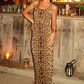 Backless Tank Dress Women Y2K Sexy Hipster 2025 Summer Trend Stretch Leopard Print Tight Skinny Stretch Maxi Bodycon