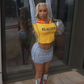 Letter Print Women 2 Piece Set Autumn Trend Casual Crop Tops+Dot Peach Hip Skirts Stretch Matching Streetwear Outfits