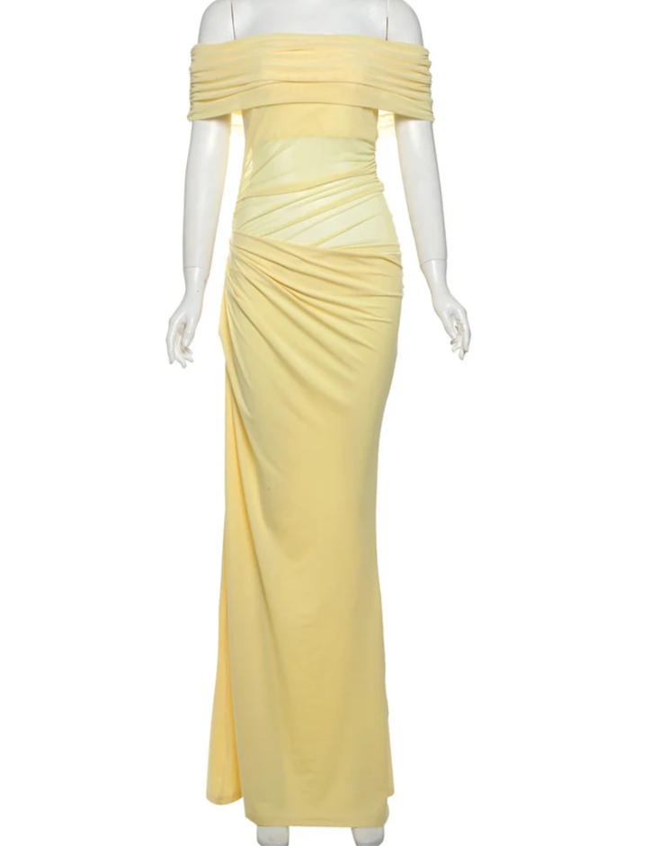 Ruched Irregular Dress Women Mesh Patchwork Slash Neck Short Sleeve Skinny Stretch Trend Elegant Long Bodycon Outfits