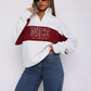 Sporty Casual Women Sweatshirts Letter Print Turtleneck Wild Simple Basic Street Trend Long Sleeve Pullover T-Shirts