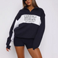 Sporty Casual Women Sweatshirts Letter Print Turtleneck Wild Simple Basic Street Trend Long Sleeve Pullover T-Shirts