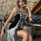 Black White Patchwork Dress Women Y2K Chest Wrap Bandage Tassel Street Sexy Trend Stretch Birthday Party Mini Bodycon