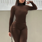 2024 Fall Trend Women 2 Piece Set Tracksuit Casual Tight Full Sleeve T-Shirts+Flare Pants Matching Streetwear Outfits