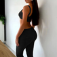 Sporty Casual 2 Piece Set Women Tracksuit Simple Solid Tank Tops+Leggings Matching Streetwear Stretch Skinny Outfits