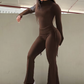 2024 Fall Trend Women 2 Piece Set Tracksuit Casual Tight Full Sleeve T-Shirts+Flare Pants Matching Streetwear Outfits