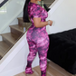 Tie-Dye Print Women 2 Piece Set Tracksuit Body-Shaping Shorts Sleeve Crop Tops+Leggings Casual Sporty Matching Outfit