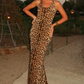 Backless Tank Dress Women Y2K Sexy Hipster 2025 Summer Trend Stretch Leopard Print Tight Skinny Stretch Maxi Bodycon