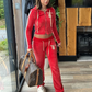 Velvet Women Tracksuit 2 Piece Set Letter Embroidered Hooded Crop Sweatshirts+Straight Pants Casual Sporty Streetwear