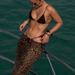 Vacation Sexy 3 Piece Set Beach Style Women Y2K Bikini Bra Tops+Panties+Mesh Long Skirts Matching Midnight Clubwear