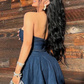 Fake Denim Strapless Sexy Dress Women Summer Trend Skinny Hipster Fashion Concert Birthday Party Clubwear Y2K Bodycon