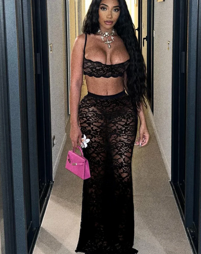 Jacquard Sexy 2 Piece Set Women Midnight Summer Trend Camisole+Skirts Stretch Hipster Nightclub Party Matching Suits