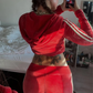 Velvet Women Tracksuit 2 Piece Set Letter Embroidered Hooded Crop Sweatshirts+Straight Pants Casual Sporty Streetwear