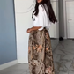 Foliage Print Wide Pants Women Autumn Vintage Hipster Y2K Fashion Wild Casual Loose Streetwear Style Skinny Trousers