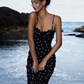 Summer Trend Slash Neck Dress Women Polka Dots Print Spaghetti Strap Skinny Elegant Clubwear Maxi Bodycon Vestidos