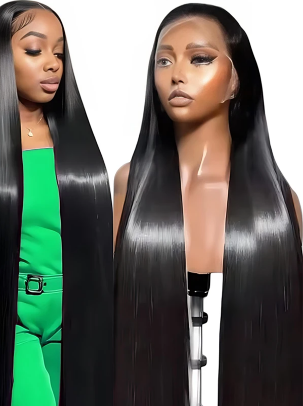 220 Density Bone Straight Brazilian Human Hair 13x6 13x4 HD Transparent Lace Frontal Wig Pre Plucked For Women