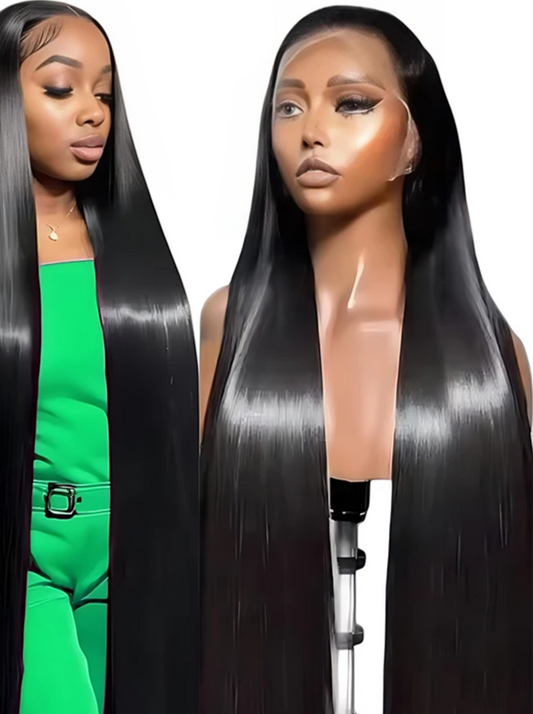 220 Density Bone Straight Brazilian Human Hair 13x6 13x4 HD Transparent Lace Frontal Wig Pre Plucked For Women