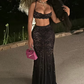 Sexy Mesh 2 Piece Set Women Hipster Midnight Summer Trend Mini Camisole+Skirts Stretch Nightclub Party Matching Suits