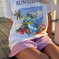 Picture-Print T-Shirt Woman Summer O-Neck Short-Sleeve Casual Wild Fashion Trend Cotton Streetwear Comfort Tee Top