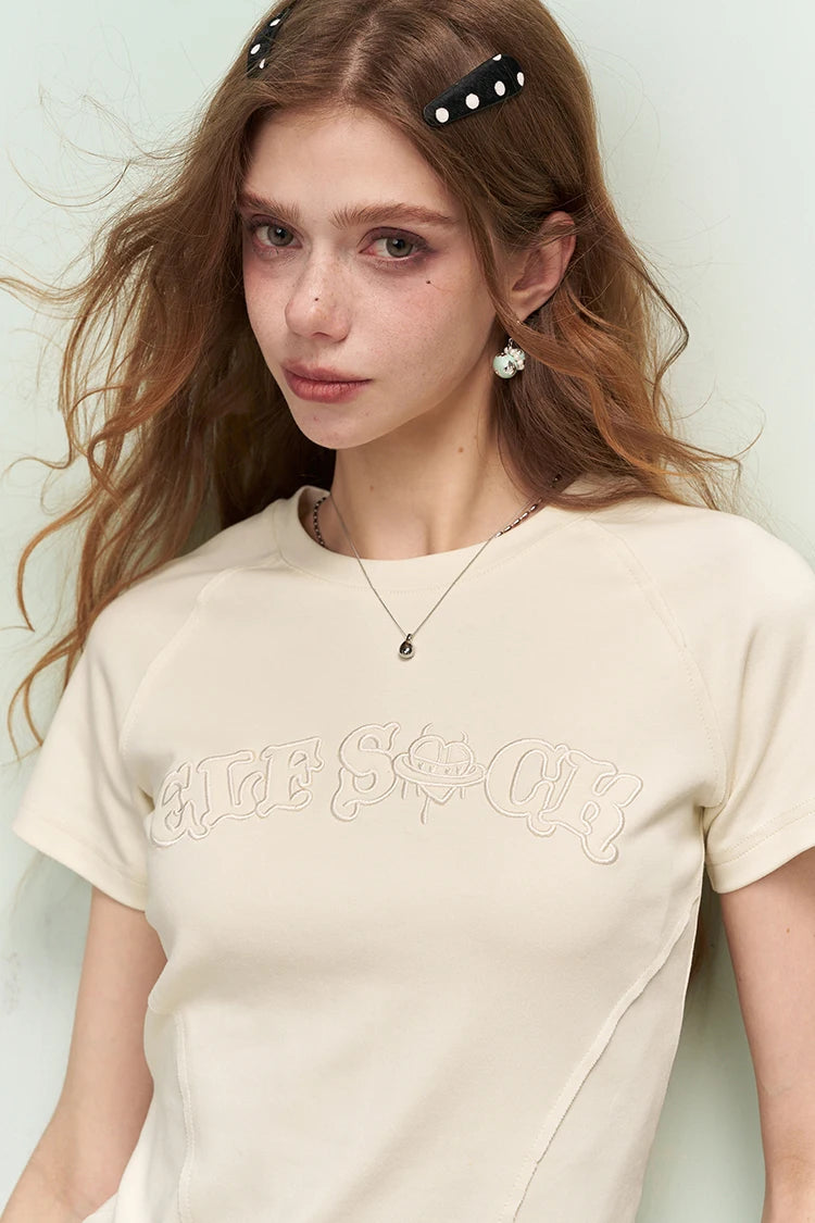 Solid Casual Crewneck T-Shirt, Basic Short Sleeve Tee, Soft Everyday Fitted Tops for Women Daily Outfit