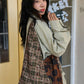 2025 Winter New Arrivals Y2K Vintage Casual Stripe Fabric Bow Graphic Patchwork Tote Bag For Women