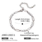Stainless Steel Chain Bracelet with Heart-Shaped Zirconia and Gold Color Plating for Women Casual Everyday Jewelry Gift