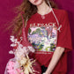 Casual Unicorn Print Short Sleeve T-Shirt For Women