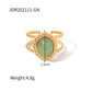 New Design Natural Stone Stainless Steel Ring Women Waterproof Stylish Golden Jewelry 2022 NEW Set