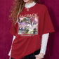 Casual Unicorn Print Short Sleeve T-Shirt For Women