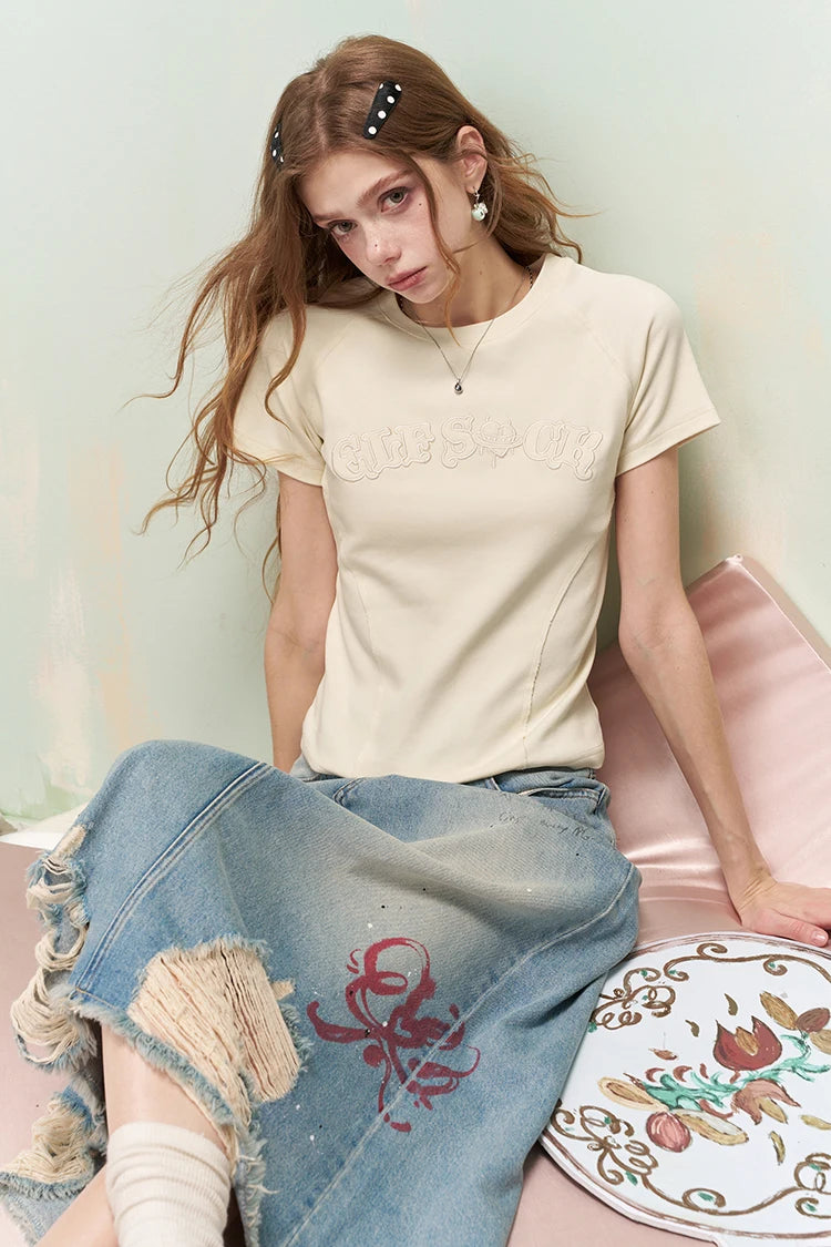 Solid Casual Crewneck T-Shirt, Basic Short Sleeve Tee, Soft Everyday Fitted Tops for Women Daily Outfit