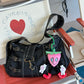 2025 Autumn New Arrival Cute Big Eyes Strawberry Plush Decor Bag Charm Keychain For Woman
