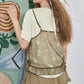 2025 Summer New Arrival Casual Cute design niche top Mesh halter print short sleeve two-piece t-shirt