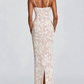 Square Neck Spaghetti Strap Sexy Maxi Dress Women Lace Mesh Striped Bodycon Elegant Wedding Guest Evening Party Dresses