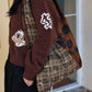 2025 Winter New Arrivals Y2K Vintage Casual Stripe Fabric Bow Graphic Patchwork Tote Bag For Women