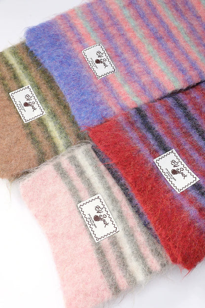 2025 Winter New Arrivals Y2K Christmas Preppy Minimalist Stripe Scarf For Women