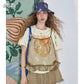 2025 Summer New Arrival Casual Cute design niche top Mesh halter print short sleeve two-piece t-shirt