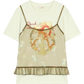 2025 Summer New Arrival Casual Cute design niche top Mesh halter print short sleeve two-piece t-shirt
