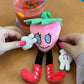 2025 Autumn New Arrival Cute Big Eyes Strawberry Plush Decor Bag Charm Keychain For Woman