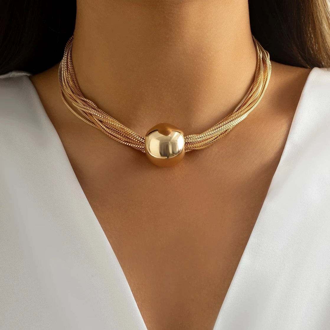 Punk Miami Cuban Choker Necklace Collar Statement Hip Hop Big Chunky Aluminum Gold Color Thick Chain Necklace Women Jewelry