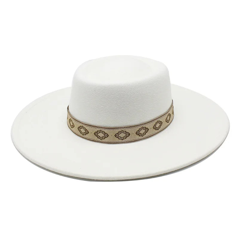 New Solid Color 9.5CM Wide Brim Bowler Wool Jazz Fedoras Hat Retro Men Trilby Cap Panama Formal Dress Hats Sombrero Hombre