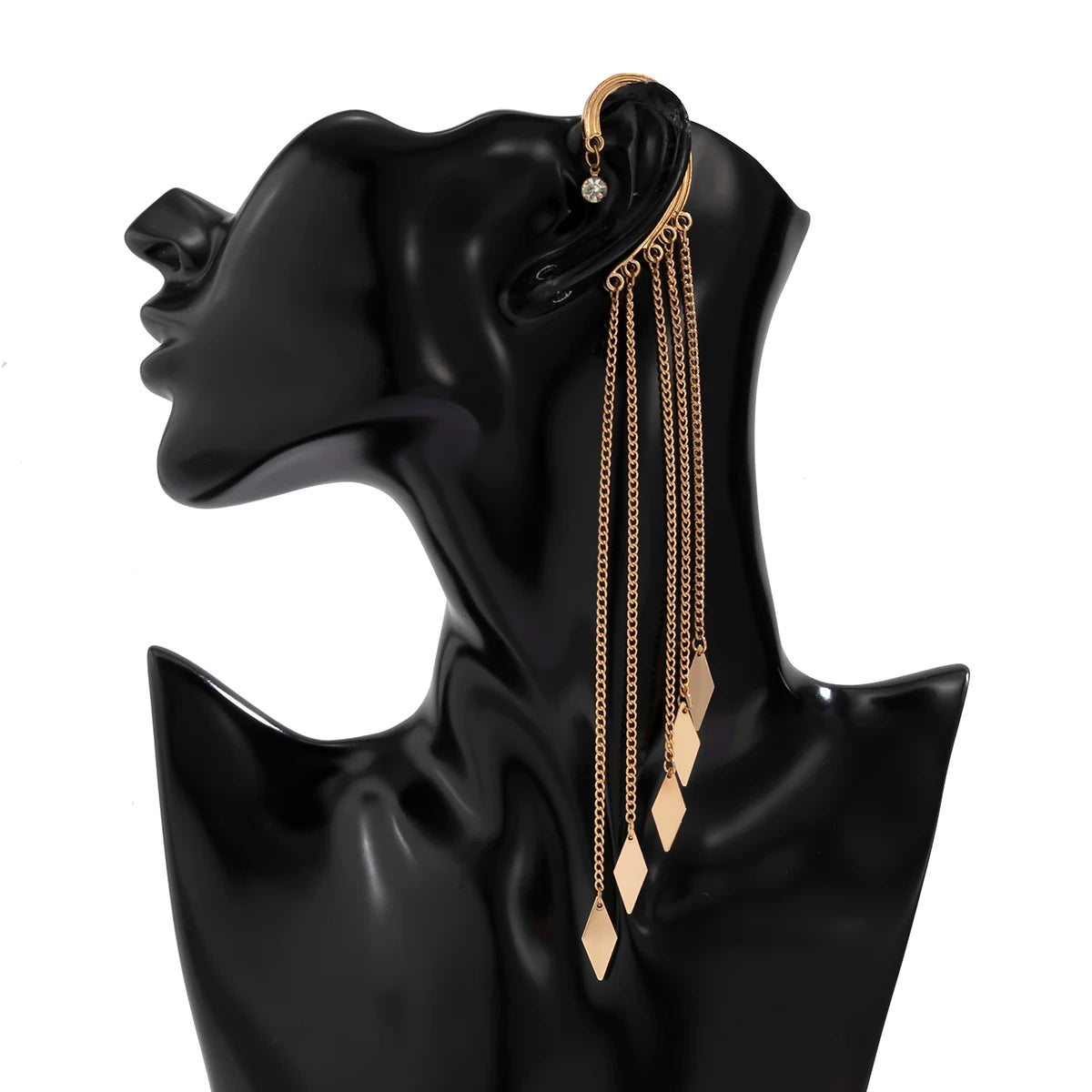 Kpop Long Tassel Clip Earring for Women Ladies No Piercing Fake Cartilage Exquisite Ear Bone Clips Pendientes Jewelry