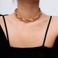 Punk Miami Cuban Choker Necklace Collar Statement Hip Hop Big Chunky Aluminum Gold Color Thick Chain Necklace Women Jewelry