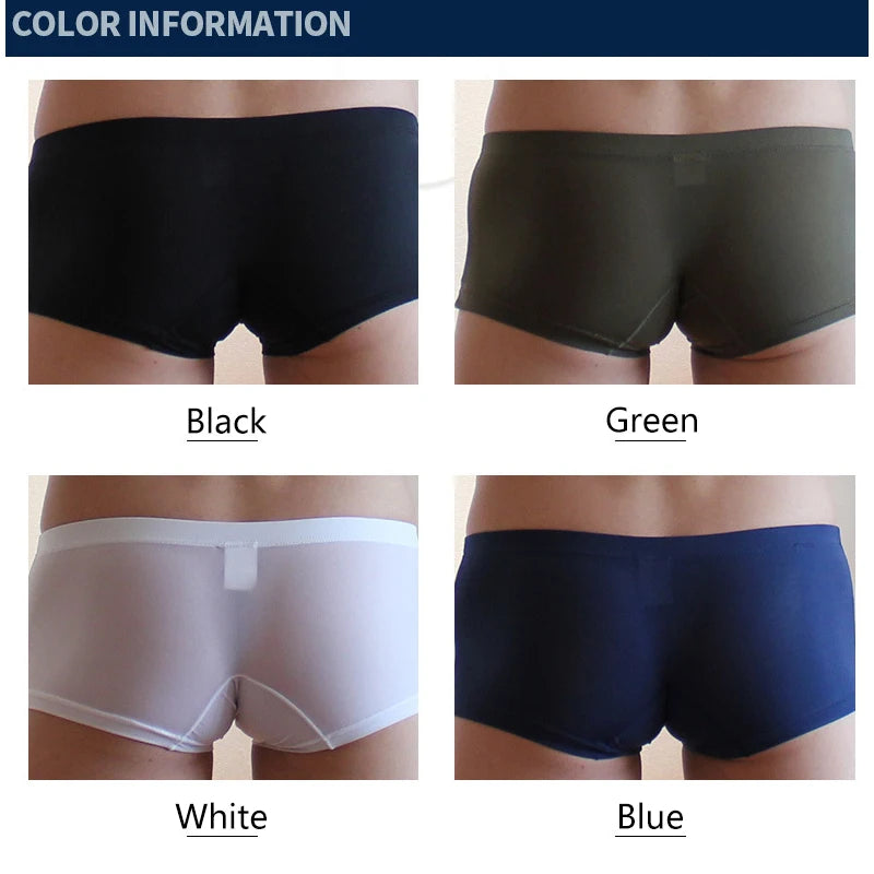Ice Silk Man Underwear Sexy Men Boxers Men's Panties Ultra-thin Boxer Short Cool Underpants Hombre Lingerie Translucent