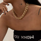 Punk Miami Cuban Choker Necklace Collar Statement Hip Hop Big Chunky Aluminum Gold Color Thick Chain Necklace Women Jewelry