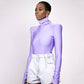 Shoulder Padded Turtleneck Bodysuit Long Sleeve Bodycon Tops Sexy Winter Clothes Women Club Wear Black Purple