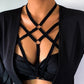 Sexy Women Cross Strappy Bra Lingerie Chest Bandage Bralette Bustier Tops Push Up Bralette Bustier Fetish Body Jewelry