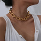 Punk Miami Cuban Choker Necklace Collar Statement Hip Hop Big Chunky Aluminum Gold Color Thick Chain Necklace Women Jewelry